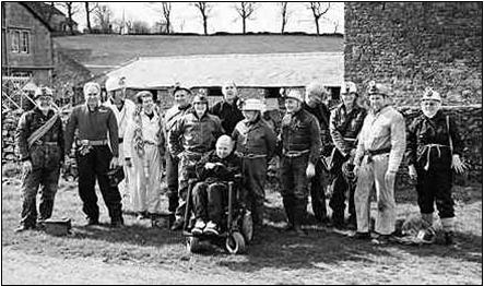 gathered outside Main's barn