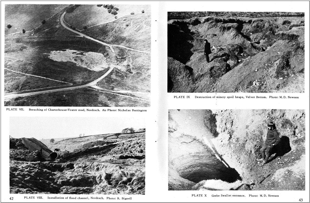 Flood damage in Blackmoor and Velvet Bottom. From WCC Occ Pub: The Great Storm and Floods of July 1968 on Mendip