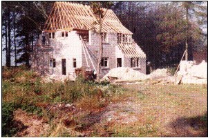 Nordrach Cottage under construction in 1979, photo R Saunders