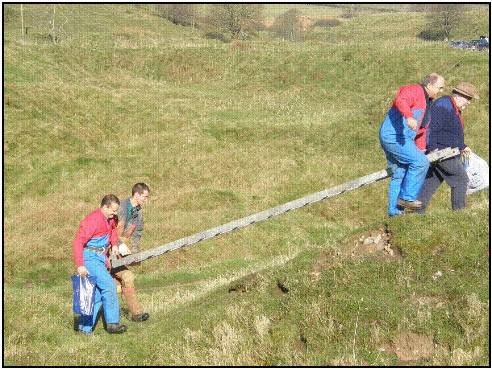 Installing the fixed ladder. Photo Biff Frith